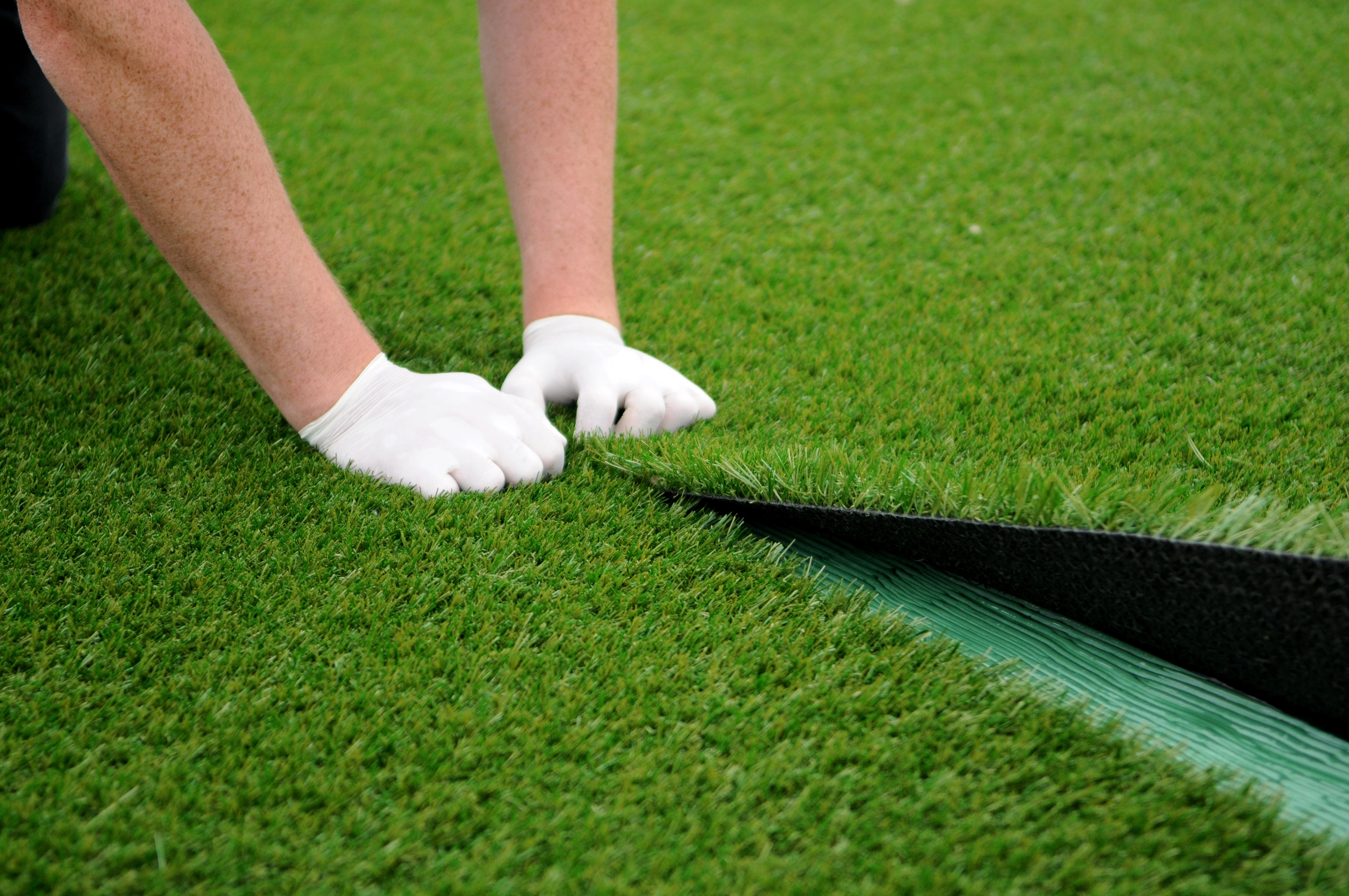 Artificial turf installation in Stafford, TX